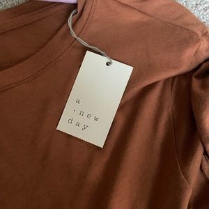 A new day brown/ orange tee